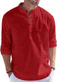Bellstone Mens Plain Cotton Blend Shirt Straight Dark Red M