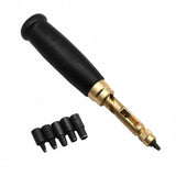 Enakshi Replaceable Heads Rotary Leather Punch MultiHead Design Belt Hole Punch Diy Craft Use, Black Wood Handle7