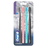 OralB Pro Whitening Brilliance Toothbrushes, Extra Soft, Black, Coral, and Teal, 4 Count