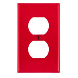Leviton 80703R 1Gang Duplex Device Receptacle Wallplate, Standard Size, Thermoplastic Nylon, Device Mount, Red, 1 Pack