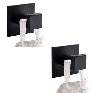 Flybath Coat Hook Sus 304 Stainless Steel Towel Robe Hooks Square Bathroom Accessories Wall Mounted Self Adhesive (No Drilling),