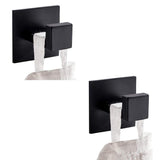 Flybath Coat Hook Sus 304 Stainless Steel Towel Robe Hooks Square Bathroom Accessories Wall Mounted Self Adhesive (No Drilling),
