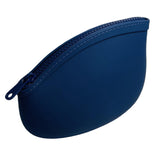 WHHJM Small Makeup Bag Premium Silicone Purse Bag Multifunctional Essential Bag Zipper Pouch Water and Heat Resistant (Blue)