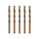 4mm Metric M35 Cobalt Steel Extremely Heat Resistant Twist Drill Bit of 5pcs with Straight Shank to Cut Through Hard Metals Such