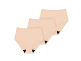 AIRCUTE Washable Urinary Incontinence Underwear for Women Absorbent Seamless High Waist Leak Protective Panty 3 Pack (3 Beige, X