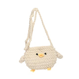 Zoomella Women Knitted Crossbody Bag Casual Shoulder Purse For Summer Shopping Travel Beige
