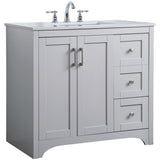 Elegant Kitchen And Bath 36 Inch Single Bathroom Vanity Cabinet - Grey