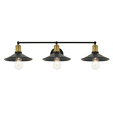 Living District Etude 3-Light Mid-Century Metal Wall Sconce In Brass And Black