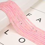 29 Pcs 4x13mm Natural Light Pink Rose Quartz Crystals Bead Cylinder Column Tube Spacer Beads for Jewelry Making Bracelets Crafts