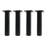 QLLY 10 inch Adjustable Metal Furniture Legs, Square Office Table Desk Leg, Table Leg, Set of 4 (Black)
