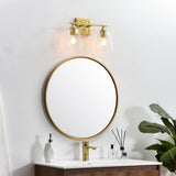 Living District Harris 2-Light Iron & Glass Bath Sconce In Black/Clear