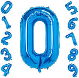 Atpata Funky Blue Number Foil Balloons for Numeric Milestone Parties (16 INCH, 0)