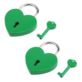Chinflly 2 PCS Padlock with Keys,Heart Shaped Lock Mini Lock for Jewelry Box Storage Box Diary Book,Green