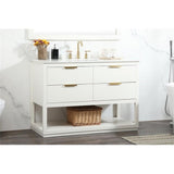 Elegant Decor Larkin 48 Solid Wood Mdf Single Bathroom Vanity In White