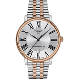 Tissot mens Carson Auto Stainless Steel Dress Watch Rose Gold 5N,Grey T1224072203300