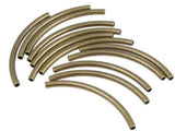 50pcs Curved Noodle Tube Loose Beads 40mm Long Spacer Connector Antique Bronze Plated Brass Metal for DIY Craft Jewelry Making C