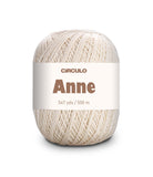 Circulo Anne Yarn For Crocheting & Knitting 100% Mercerized Brazilian Virgin Cotton Soft Fingering Weight 547 Yds 5.19 Oz - Color 20 Natural -Like New