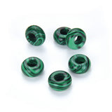 Adabele 30pcs Lab Created Green Malachite Gemstone 8x14mm Donut Rondelle Beads Large Hole ID 5.6mm for DIY Craft Jewelry Making 