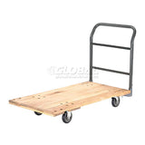 Global Industrial Platform Truck w/Hardwood Deck, 48 x 24, 1000 Lb. Capacity, 5 Polyurethane Casters