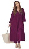 Gosriki Women'S Rayon Viscose Solid A-Line Kurta With Pant (Anvi Wine-Gs_S_Wine_Small),Wine,,B0FFH9Z31X