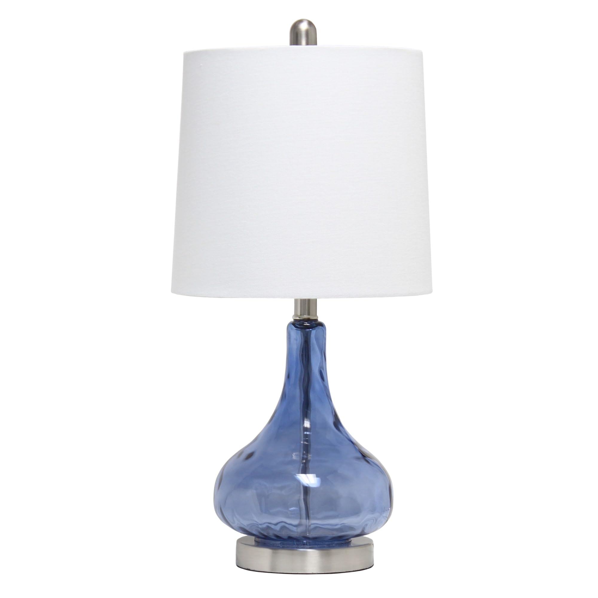 All The Rages Lalia Home 23.25' Classix Rippled Colored Glass Table Lamp - Dark Blue