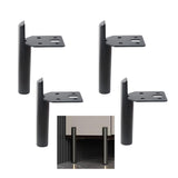 ALXEH 3 Inch Furniture Legs Black Coffee Table Feet, Mid-Century Metal Furniture Leg for Sofa Cabinet Ottoman, Set of 4 Side Mou