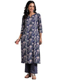 Libas Women'S Pure Cotton Printed Kurta Set (277370R Blue
