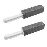 Toilet Cleaning Stone Hard Water Ring Cleaner Pumice Stains Remover Brush with Handle 2PCS..