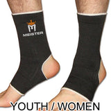 Meister Muay Thai MMA Ankle Support Wraps (Pair) - YOUTH Black