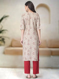 Pinkmint Kurta Set For Women Ll Printed Kurti & Pant Set Ll Regular Kurta Set Ll (Pack Of 2) Beige-Olive Beige-Olive 2Xl