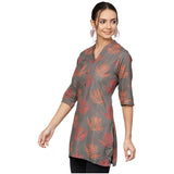 Anubhutee Women'S Rayon Regular Straight Kurti Grey M