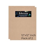 Eduway 12X12 Inch Mdf Board Wood Sheet For Mandala , Lippan, Resin Art & Craft, 4Mm Thick, Pack Of 2 - Premium Cardboard Materia