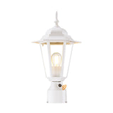 GRUENLICH Dusk to Dawn Outdoor Post Lights, Modern White Exterior Lamp Post Light Fixture, Anti-Rust Aluminum Pole Lantern for G