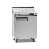 ICECASA 27 W Commercial Refrigerator Sandwich&Salad Prep Table single Door Stainless Steel Counter Fan Cooling Refrigerator wit