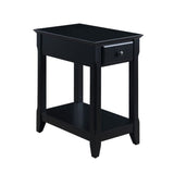 Benjara Accent Table with 1 Drawer and Bottom Shelf, Black