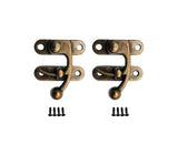 QCAA Decorative Mini Hasp with Hook Latch, 2-1/8 x 3/4, for Small Box, Black, Made in Taiwan, 2 Pack
