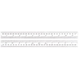 Starrett Spring Tempered Steel Rule with Satin Chrome Finish, Quick Reading, Millimeter and Inch Graduation - 11-3/4 Length, 36 