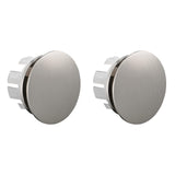 Sink Basin Trim Overflow Cover Brushed Nickel Brass Insert in Hole Round Caps Pack of 2 by Homevacious