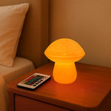 Mushroom Lamp - Small Bedside Night Light with Remote - 13 Color Options, Dimmable & USB Powered - Cozy Ambient Lighting for Bed
