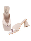 Shoetopia Women'S Cream Block Heel Thong Sandals Lilac Slip-On Square Toe Heels Design Stylish Comfortable Durable Perfect For Casual & Party Eu38,Cream,5,B0DCSHMB6C