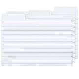 100 Pack Tabbed Index Cards 4x6 Lined Index Card Dividers with Tabs 4 x 6, White, 220 GSM Thick Paper