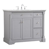 Elegant Decor Indoor Modern Under Sink Bathroom Fixtures Storage Organizer Cabinet 48 Inch Single Bathroom Vanity - Walnut With