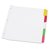 Universal Deluxe WriteOn/Erasable Tab Index, 5Tab, 11 x 8.5, White, Assorted Tabs, 1 Set