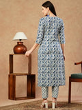 Gosriki Women'S Cotton Blend Straight Printed Kurta With Pant (Nirjal Blue-Gs_Xxl_Blue_Xx-Large),Blue,2,B0CTCJPYC7