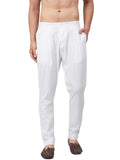 See Designs Men's White Solid Trouser Style Pyjamas - SDPJ104L (L)