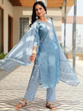 Libas Women'S Pure Cotton Kurta Set (353500R Blue L