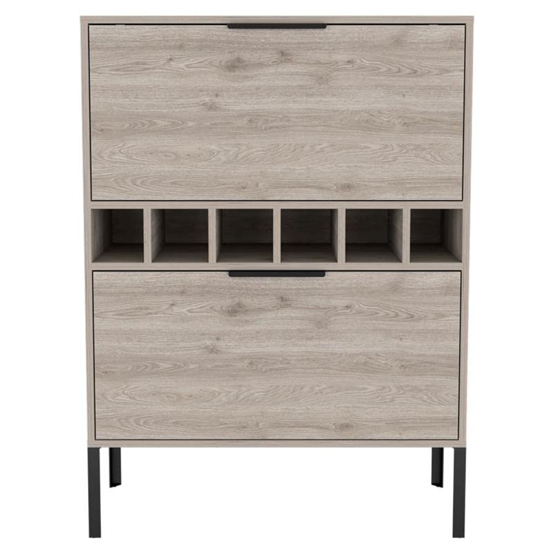 Lyrata Bar Cabinet -Living Room -Light Gray