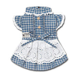 Touchdog I Love Poochi Classical Fashion Plaid Dog Dress, Large, Blue