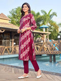 Shienzy Women'S Cotton Blend Kurta Pant Set (1600Shz Maroon Xl