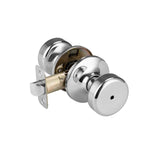 STARPY Black Door Knobs, Pismo Door Knob with Lock, Privacy Door Handles Interior for Bath & Bed (Privacy, Bright Chrome, 1)